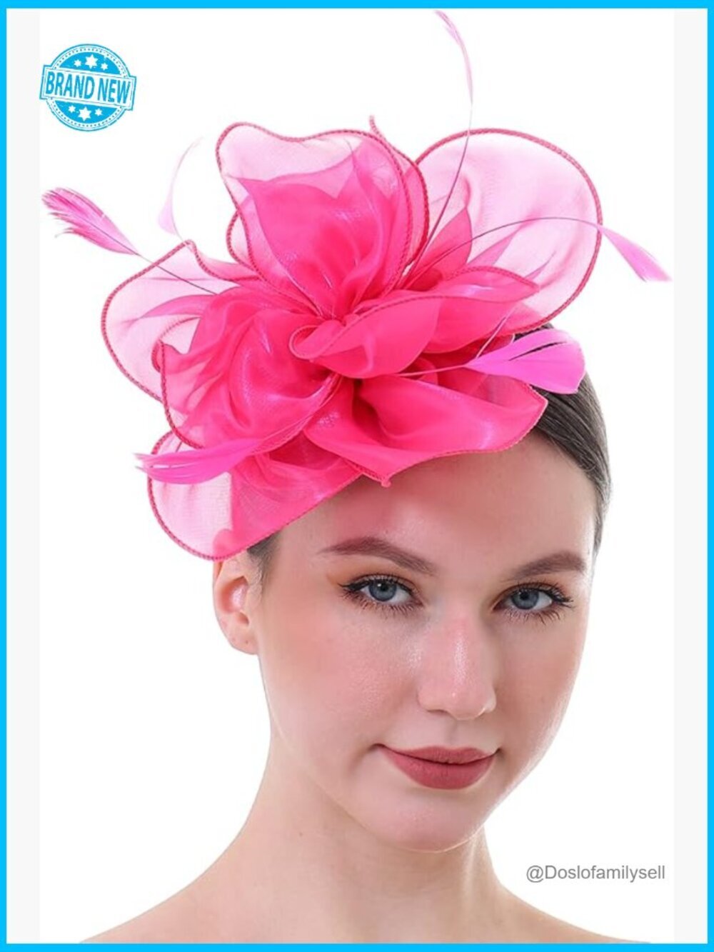 Fascinator Hat with Mesh and Feathers, Floral Headpiece, Headband and Clip for